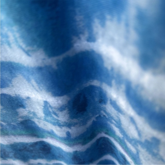 Dreams & Co. Plus Size 3X Petite Long Blue Tie Dye Print Cotton Poly Gown NEW - Picture 6 of 9